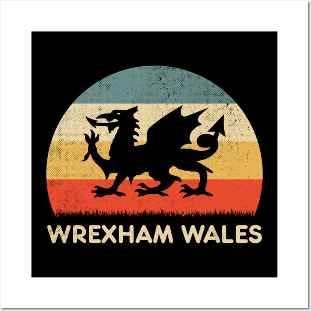 Retro Sunset Wrexham Wales Wall Art by Symmetry Stunning Portrait